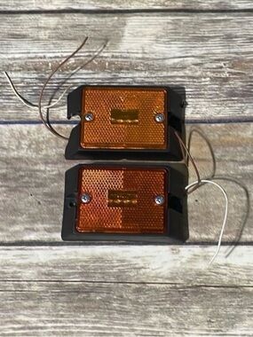 Amber Rectangular Trailer Side Marker Lights - Pair